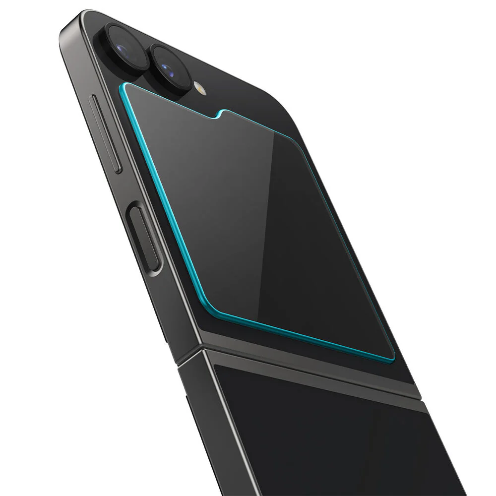 Spigen Samsung Galaxy Z Flip 6/7 FE EZ Fit GLAS.tR Slim 2PCS Glass Screen Protector (Clear) - Image 4