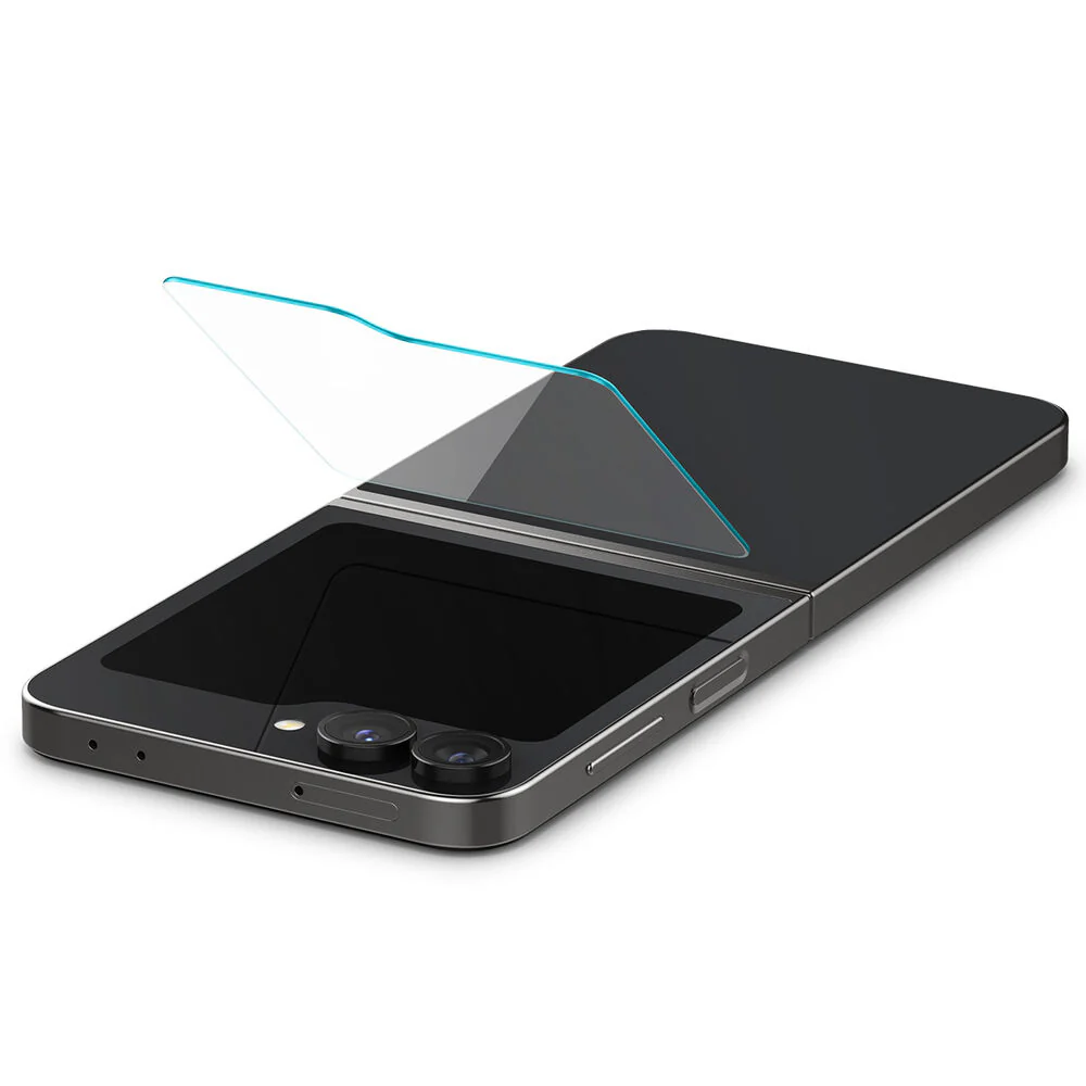 Spigen Samsung Galaxy Z Flip 6/7 FE EZ Fit GLAS.tR Slim 2PCS Glass Screen Protector (Clear) - Image 6