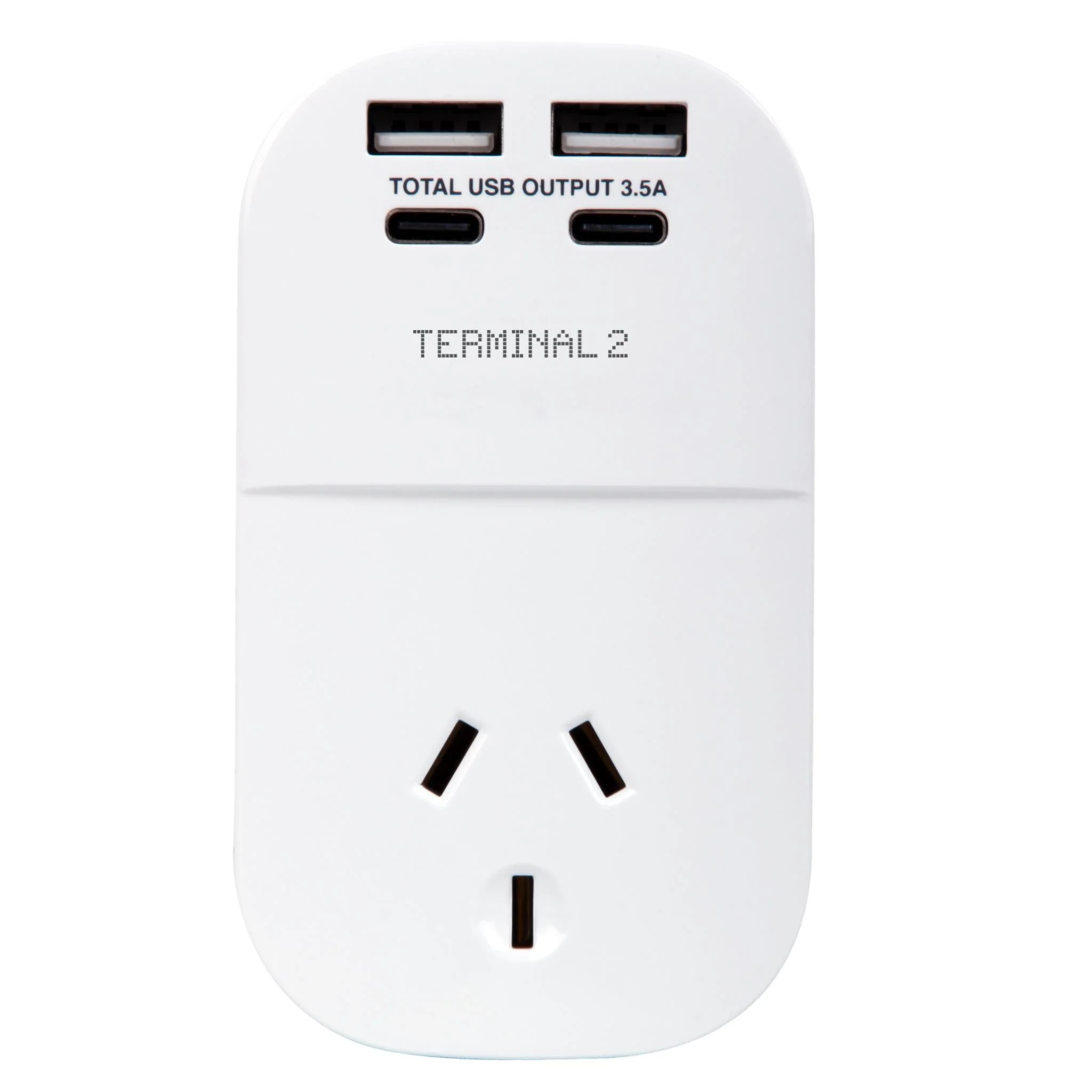 Terminal 2 Outbound Travel Adaptor with 4 USB Ports for America, Canada & More