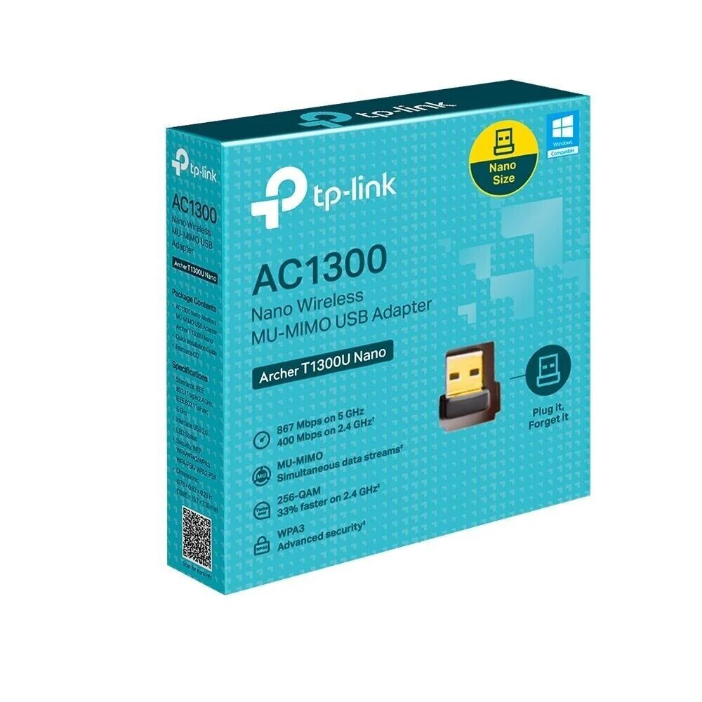TP-Link Archer T1300U AC1300 WPA3 Nano Wireless MU-MIMO Dual Band USB Adapter - Image 4