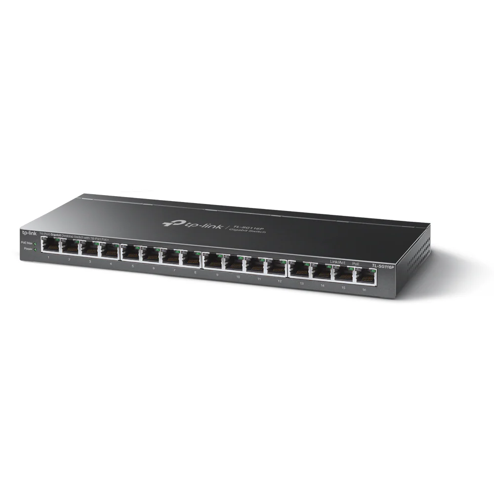 TP-Link TL-SG116P 16-Port Gigabit Desktop Switch with 16-Port PoE+ - Image 2