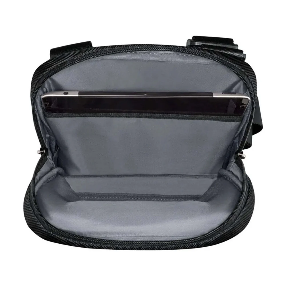 Wenger XE Crossbody Bag With 11 Inch Tablet Pocket Recycled PET Polyester Black. - Image 2