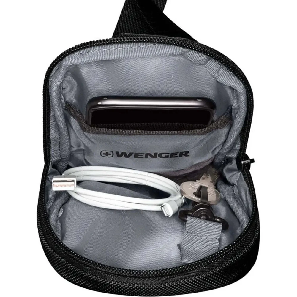 Wenger XE Crossbody Monosling Bag With RFID Protection Recycled PET Black - Image 2