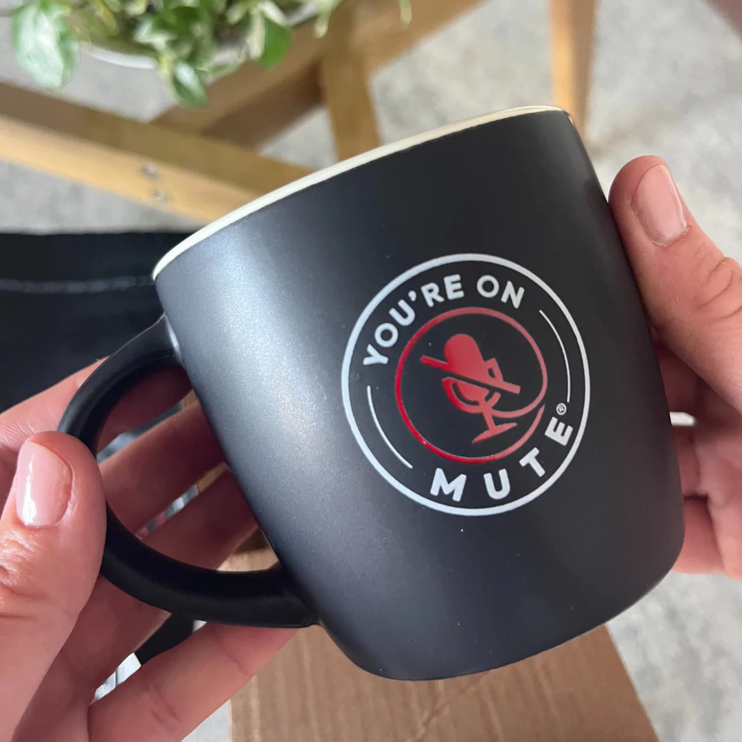 You're On Mute Official Coffee Mug 330ml Porcelain (Black) - Image 3